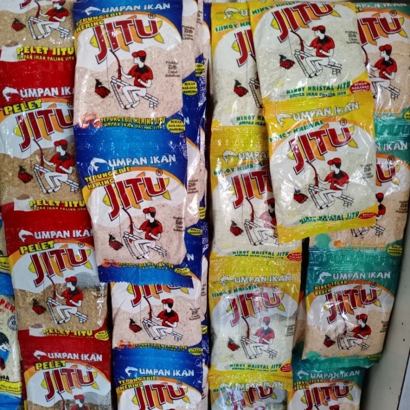 Umpan Pancing JITU Merah Biru Telor Bebek Kinoy Murni Kristal