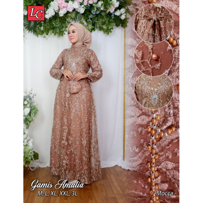 KEBAYA ORIGINAL//GAMIS AMALIA//JUMBO (XXXL LD 120cm)//SERAGAMAN KELUARAGA//BAJU PESTA LAMARAN//KEBAYA WISUDA//BAJU LEBARAN//KEBAYA MODERN//BY LEFI CHOTO