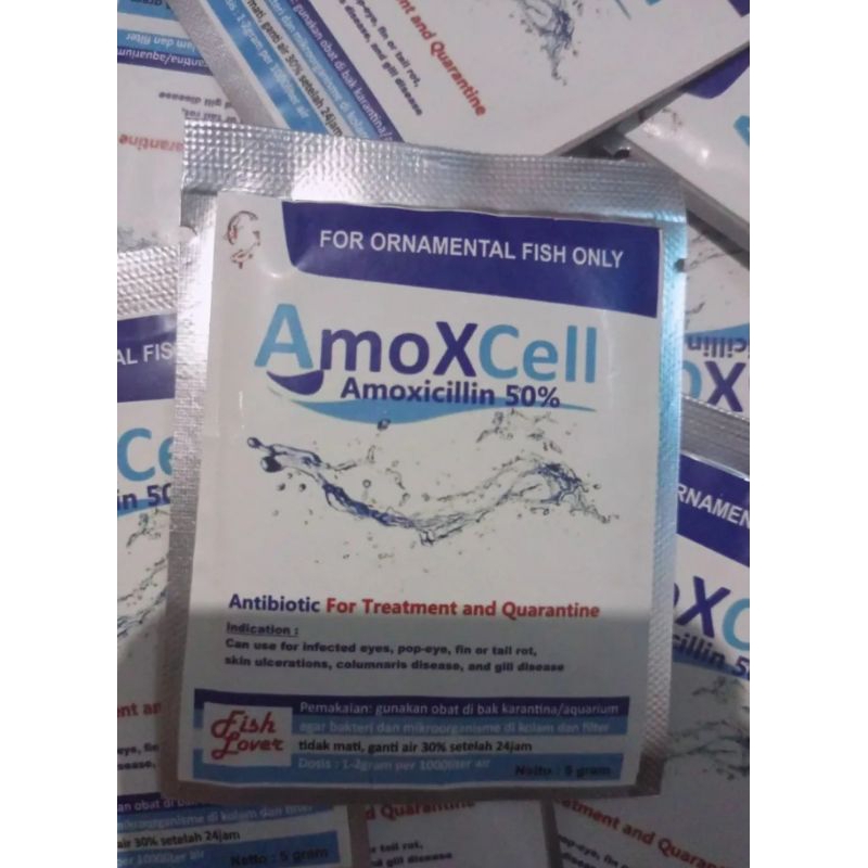 Amoxcell Obat Karantina Ikan/Amoxcilin/obat ikan bercak merah/obat ikan karantina