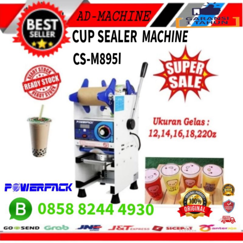 Mesin Press Gelas Cup Sealer Powerpack dengan Conter CS-M895I