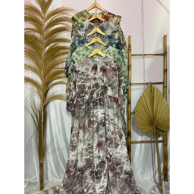 Nagita Midi Dress Crinkle Ld 105 || Midi Abstrak