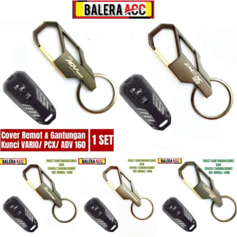 Paket Gantungan Kunci + Cover Remot Original AHM PCX 160 ADV 160 VARIO 160 STYLO 160 NEW SCOOPY 2023 - 2024