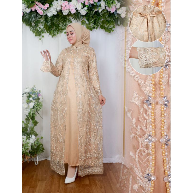 KEBAYA ORIGINAL//KEBAYA MODERN//GAMIS TILLE PAYET DALAMAN SATIN VELVET//SERAGAMAN KELUARAGA//BAJU PESTA LAMARAN//KEBAYA WISUDA//BAJU LEBARAN//By Aleeta Kebaya