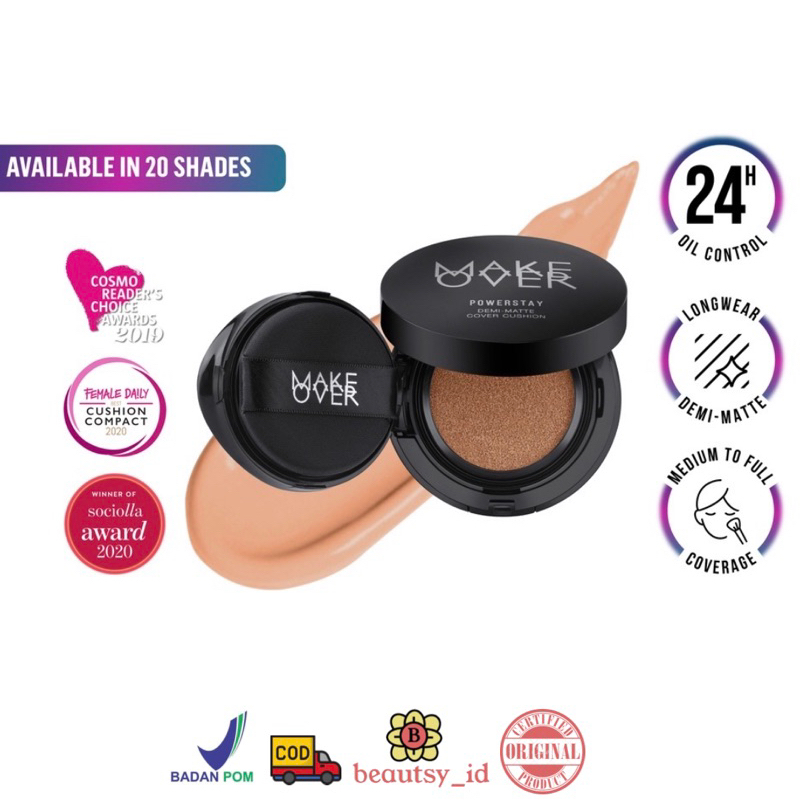 Make Over Powerstay Demi-Matte Cover Cushion Original BPOM COD Makeover