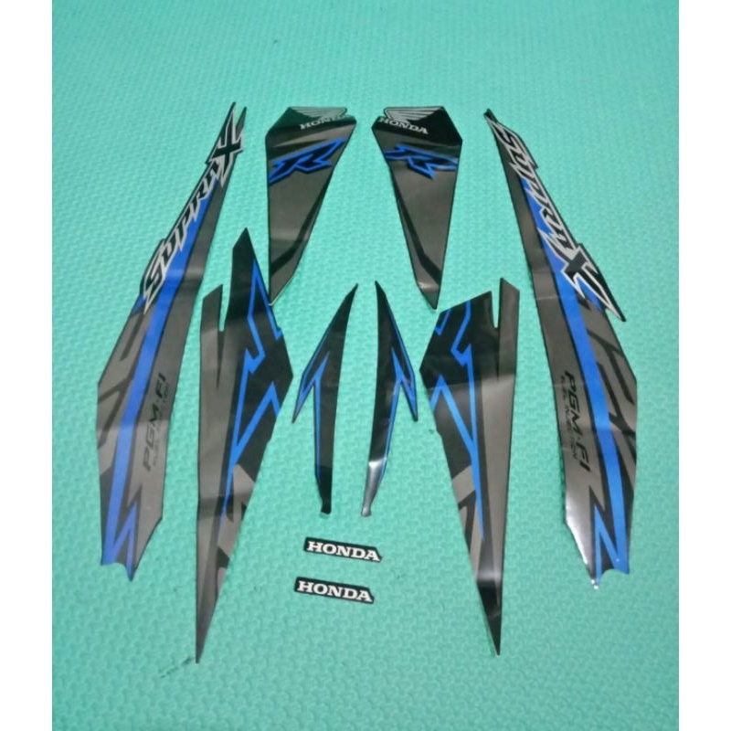 striping sticker standar Supra x 125 fi biru th 2010.2018