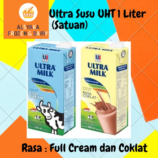 

Ultra Susu UHT 1 Liter Rasa Coklat / Full Cream (Satuan/Ecer)