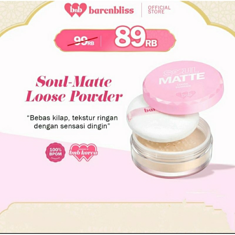 BNB Barenbliss Soul Matte Loose Powder| Bedak Tabur