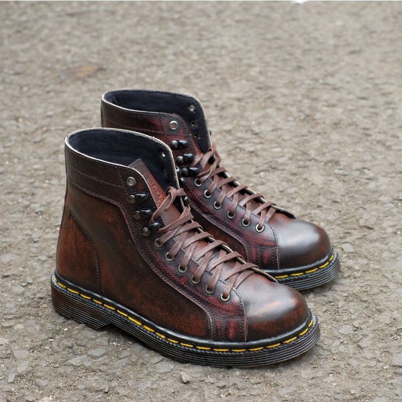 Azcost Sepatu Boots Pria Alpha - Burgundy