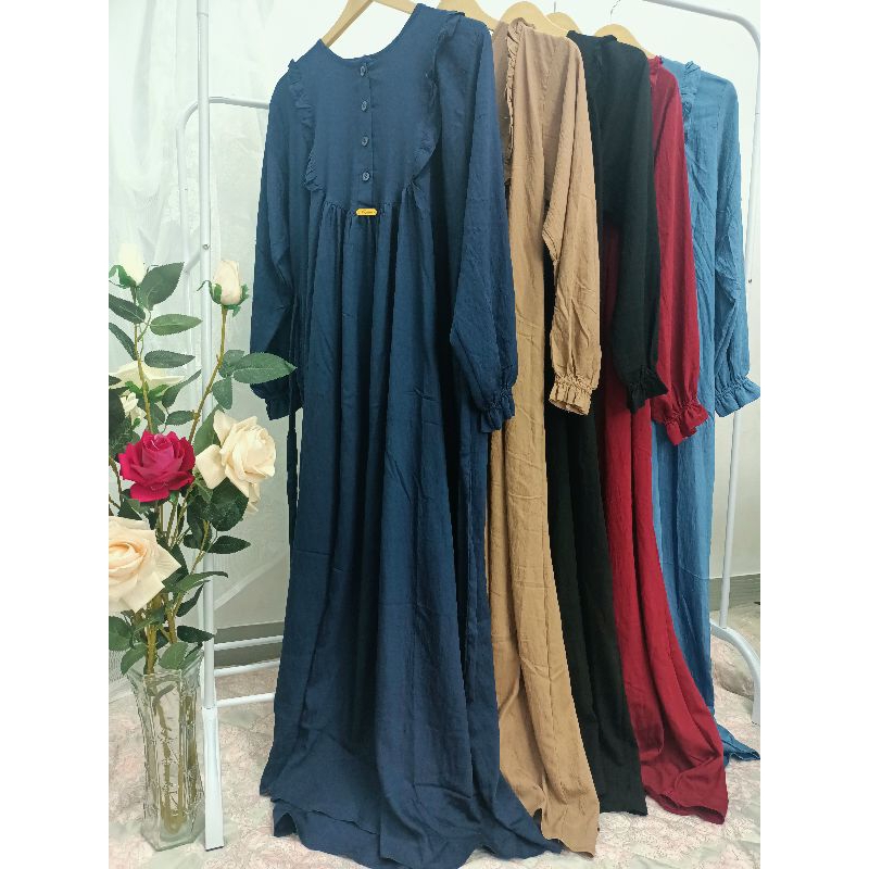 Gamis jumbo polos katun rayon ld 120 ld 130
