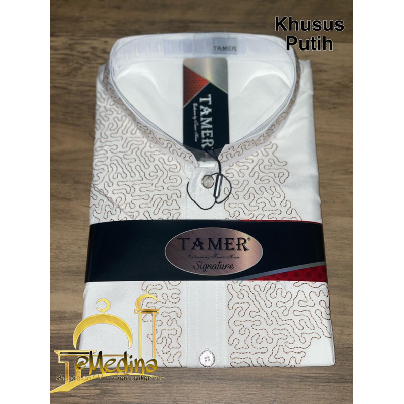Baju Koko/Taqwa TAMER EXCLUSIVE Tangan Pendek Putih Tipe AKITA