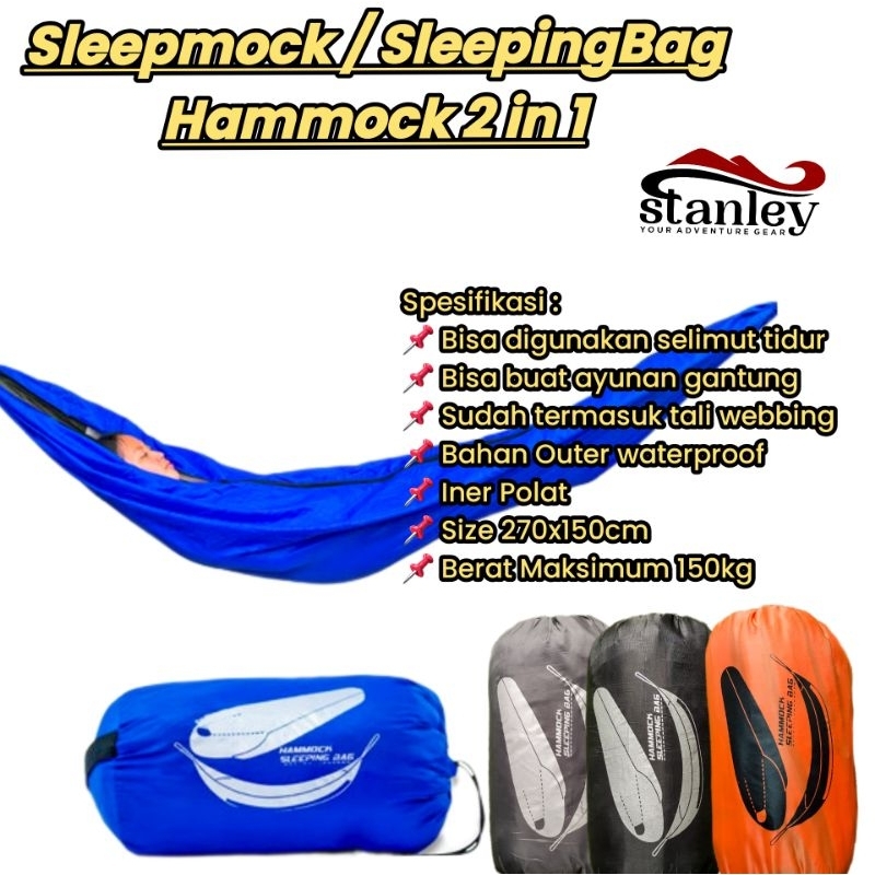 TNF Sleepmock ( sleeping bag Hammock ) multi fungsi 2 in 1 , sleeping bag bulu angsa