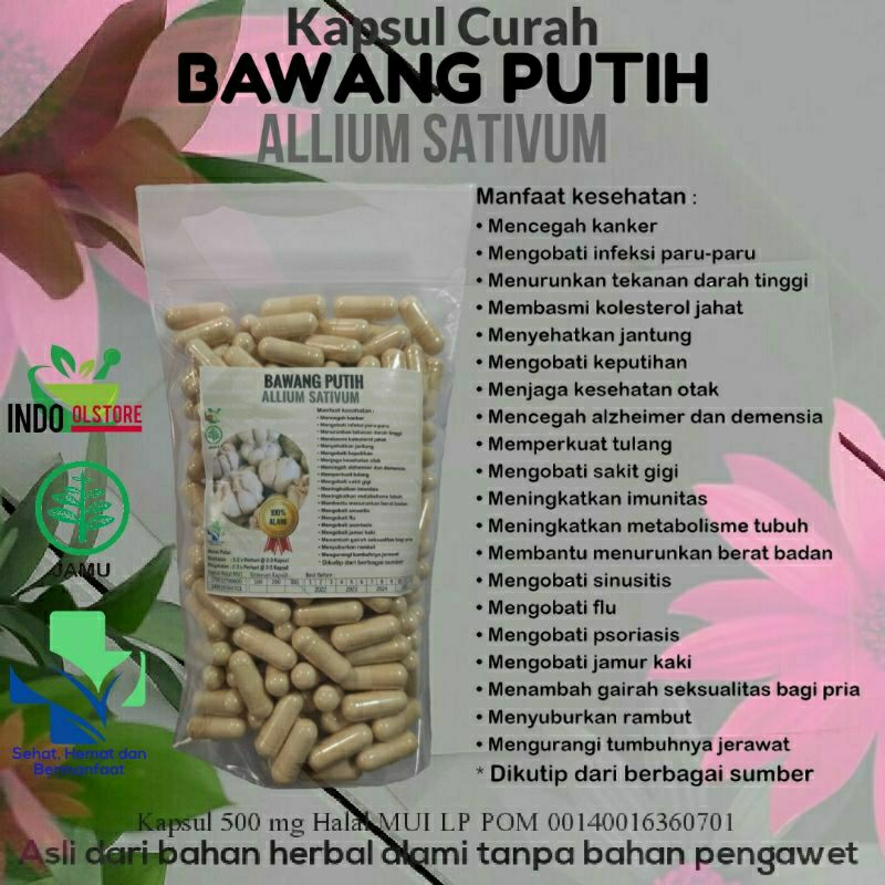 

BAWANG PUTIH 100 KAPSUL OBAT HERBAL TERBAIK TOPP SELLER (PREMIUM QUALITY)