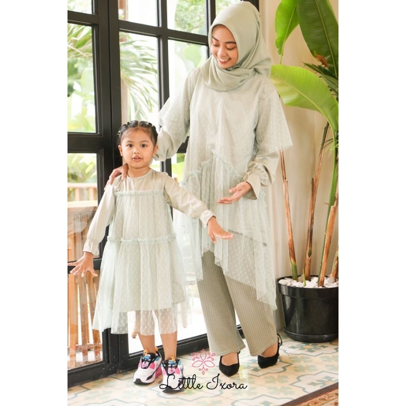 UMMA TUNIK- Tunik familyset ibu anak, Tunik lebaran, Tunik busui, Baju lebaran busui, baju muslim me