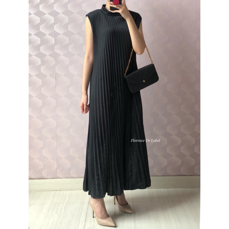 EVELYN PLEATED DRESS / Dress Plisket Maxi / Maxi Pleated Dress / Gamis Plisket