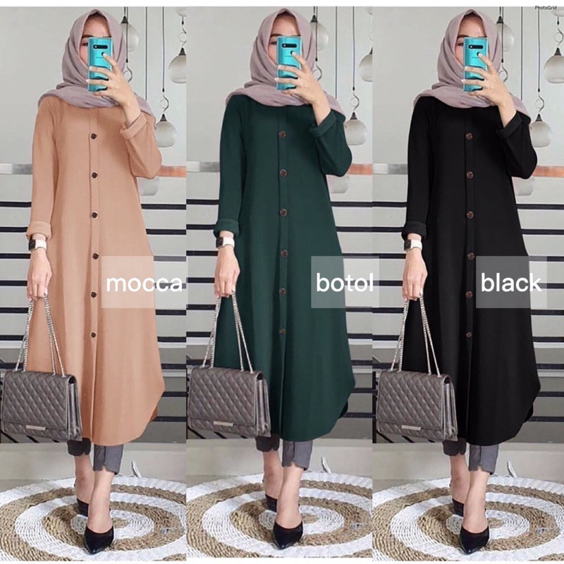 SABELA Tunik  -  Tunik Milano Premium LD100 / Long Tunik / Saku Kiri&amp;Kanan / R.3 - 189-5312