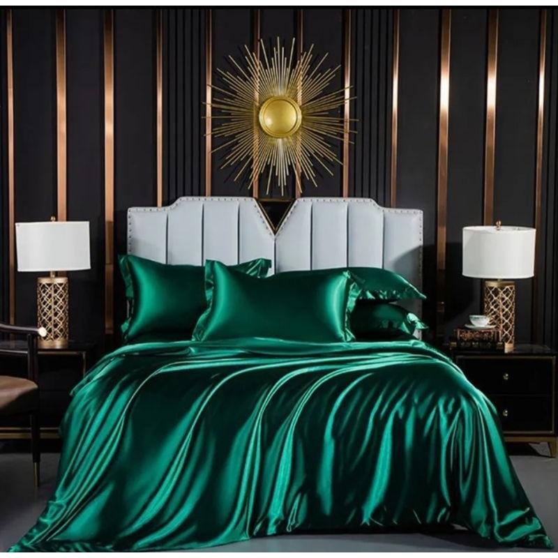 Bedcover Set Sprei Satin Premium UK 180x200 King Size/Bedcover Doble