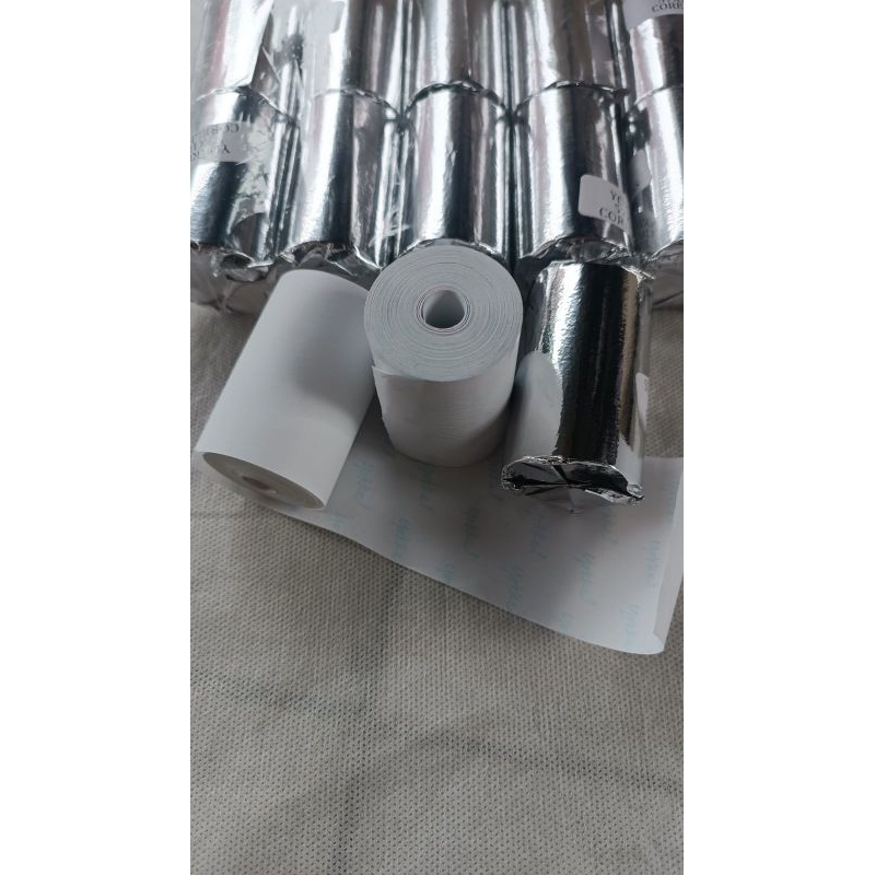 

Kertas thermal coreles ukuran 58mm x 40mm per 10 Pcs