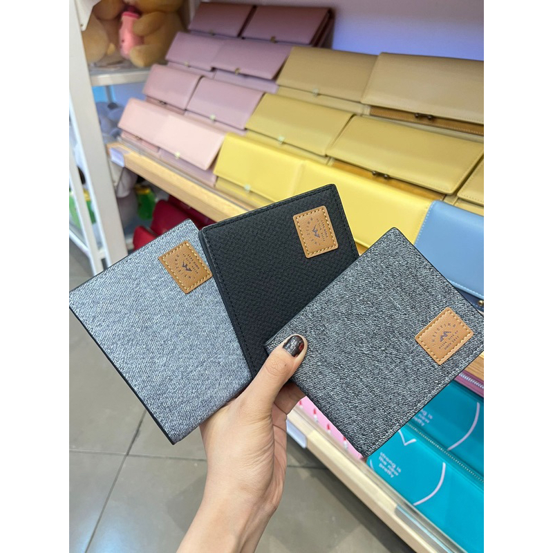 MEN'S WOVEN WALLET WITH ARTIFICIAL LEATHER LABEL MINISO DOMPET PRIA LIPAT DUA 4Warna