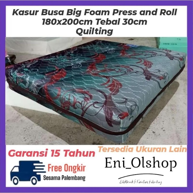 KASUR BUSA BIGFOAM PRESS AND ROLL 180x200cm, Tebal 30cm, Garansi 15 Tahun, Palembang BIG FOAM