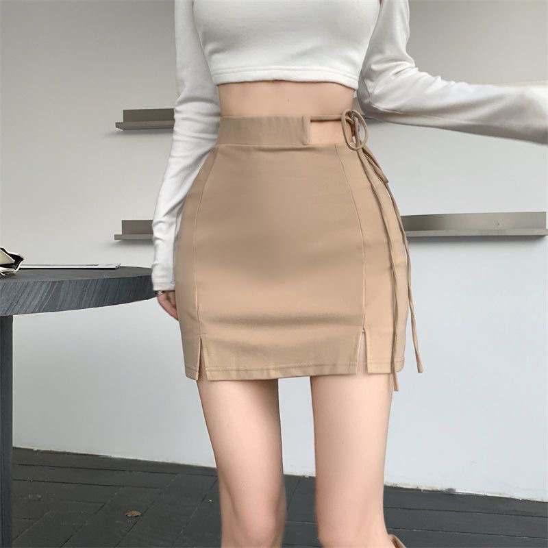 (S-XXL) YORA SKIRT DOUBLE BELAH highwaist