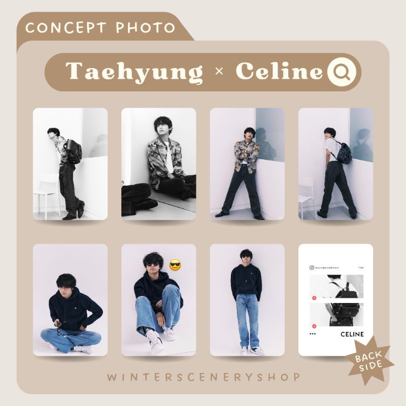 ꒰ winter scenery ꒱ Photocard V Taehyung BTS - Celine 2023| 1 set dapat 7 photocard sesuai katalog