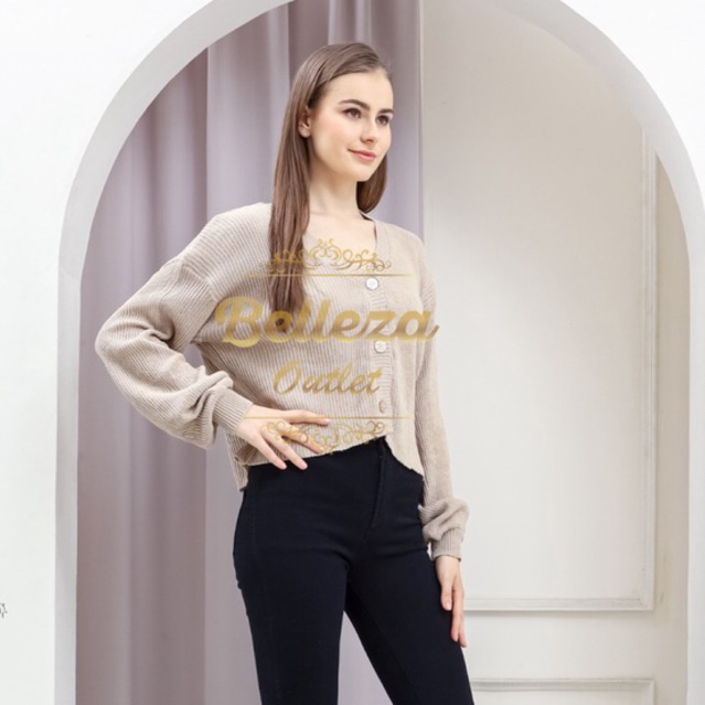 Belleza outlet baju rajut Cardigan rajut atasan wanita Nayla Crop