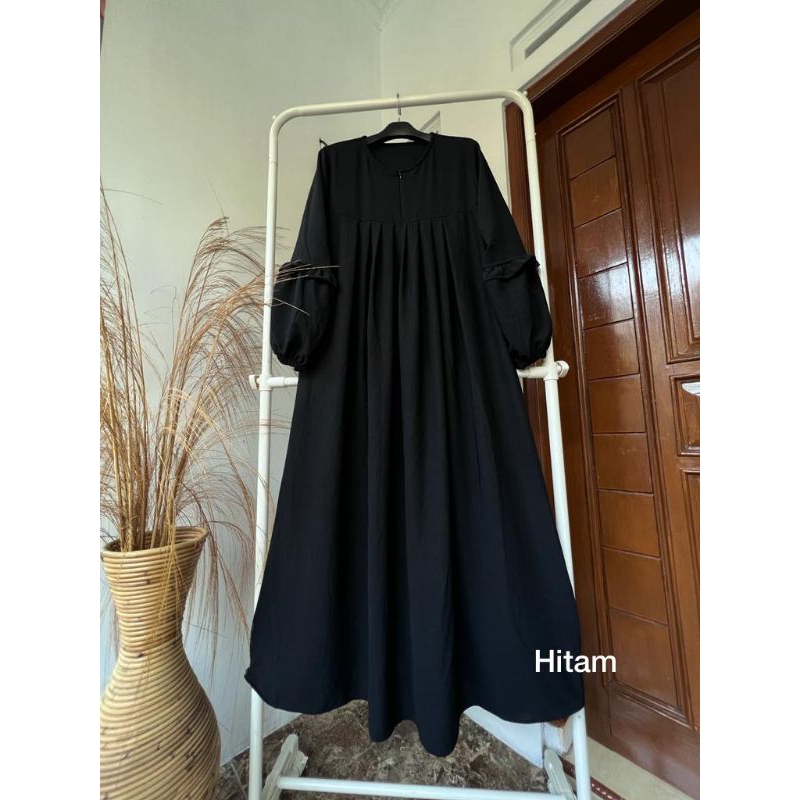 LALUNA DRESS TANGAN BALON MODEL REMPEL SUPER ORI