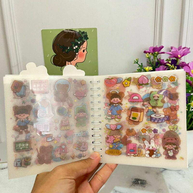 

Buku spiral mini full Sticker glitter kode XTQ - GDK hadiah souvenir