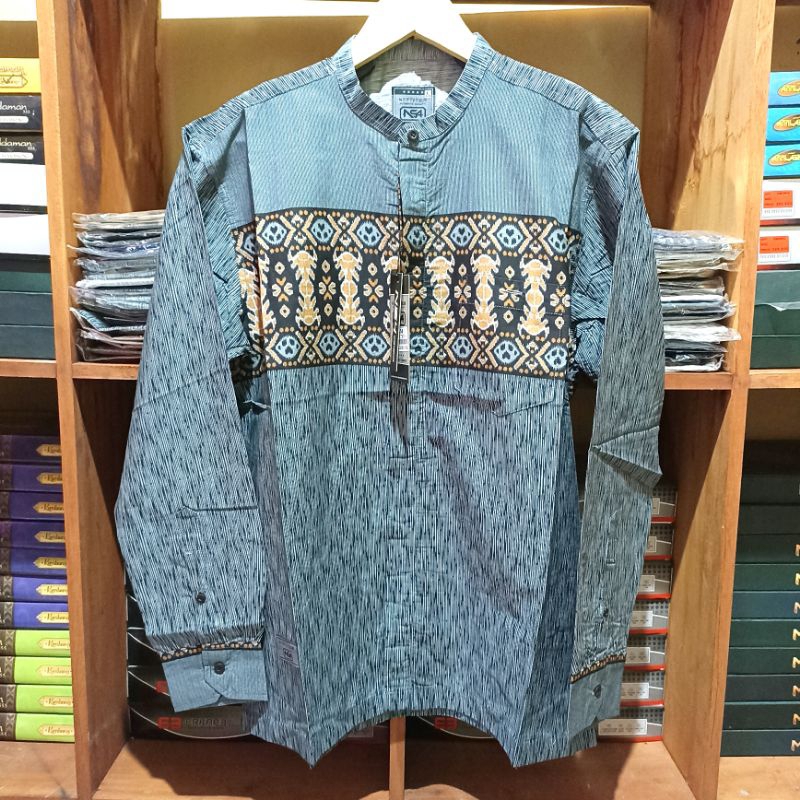 Kemeja Koko Pria N54 Motif Terbaru Size M - XL N54MTF-2.1