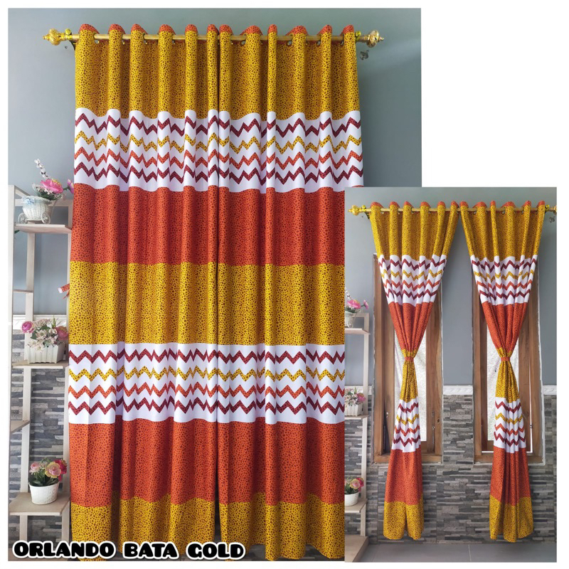 [ PINTU DAN JENDELA ] GORDEN SMOKRING MOTIF ABSTRAK MINIMALIS ZIG ZAG ZIGZAG KUNING