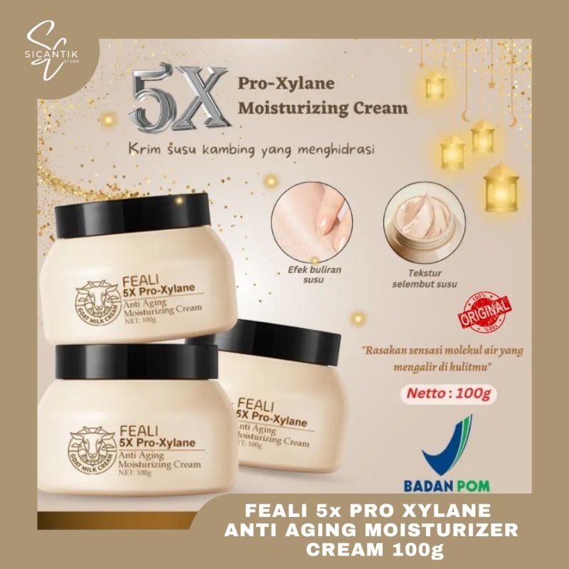 FEALI Moisturizer Cream Goat Milk Anti-Aging Pelembab Wajah 100g | Original BPOM | Sicantik Store