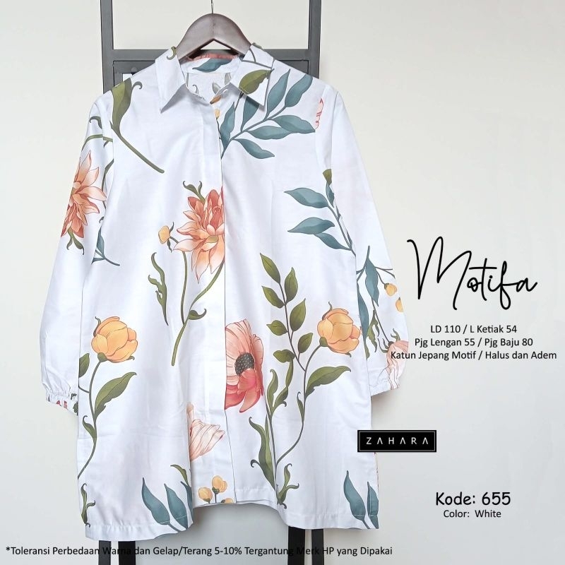 MOTIFA KEMEJA JUMBO BAHAN KATUN JEPANG MOTIF HALUS DAN ADEM BY ZAHARA