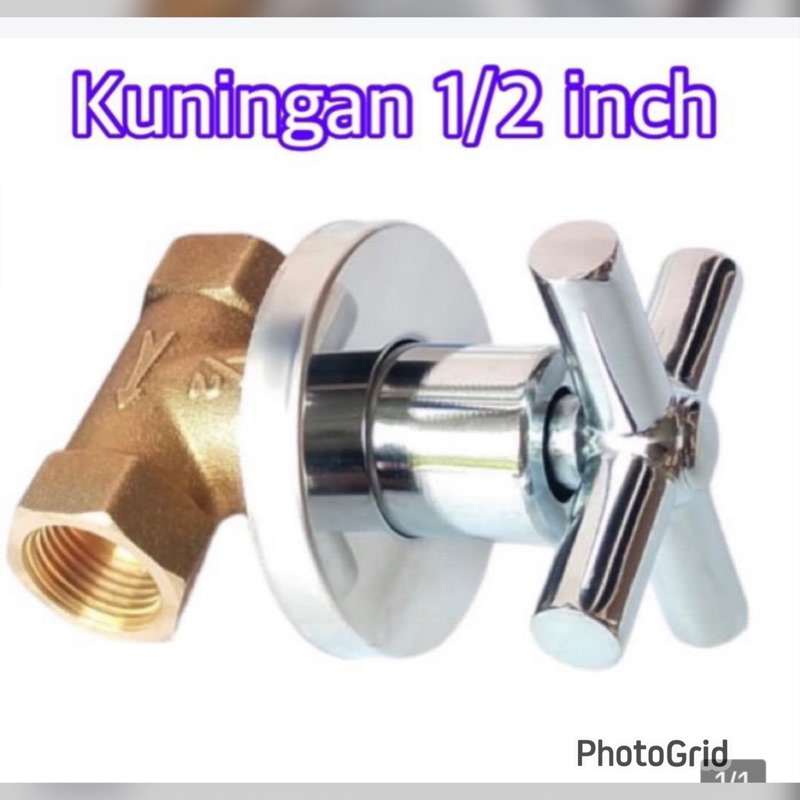 STOP KERAN SHOWER 1/2/ Setop keran shower tembok wall shower mandi/ kran tanam kuninigan shower tembok kran shower tanam asli  kuningan,kran air ukuran 1/2 INC