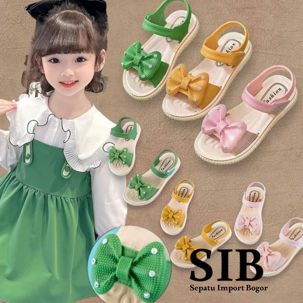 Sandal Anak Karet Jelly Import Pita Permata Glitter part 2 Import / Sandal Anak Perempuan Bahan Karet Model Lucu 2 - 9 Tahun Import