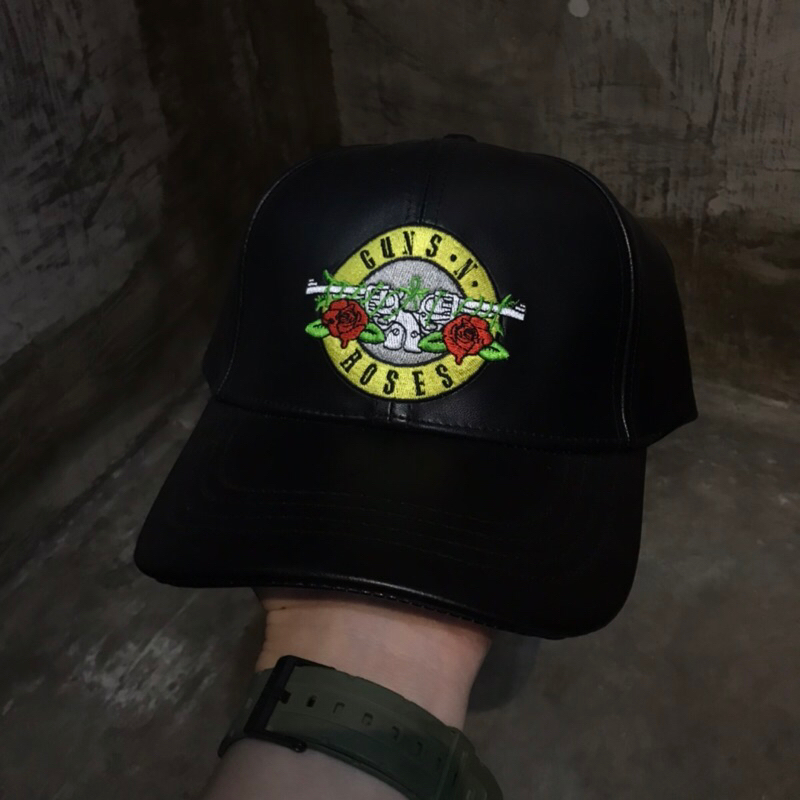 Topi Baseball Cap Band New Original GUNS N ROSES ‘GnFnRs’ Faux Leather
