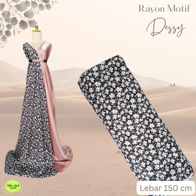 Bahan Kain Katun Rayon motif Dessy kain cotton rayon halus lembut murah