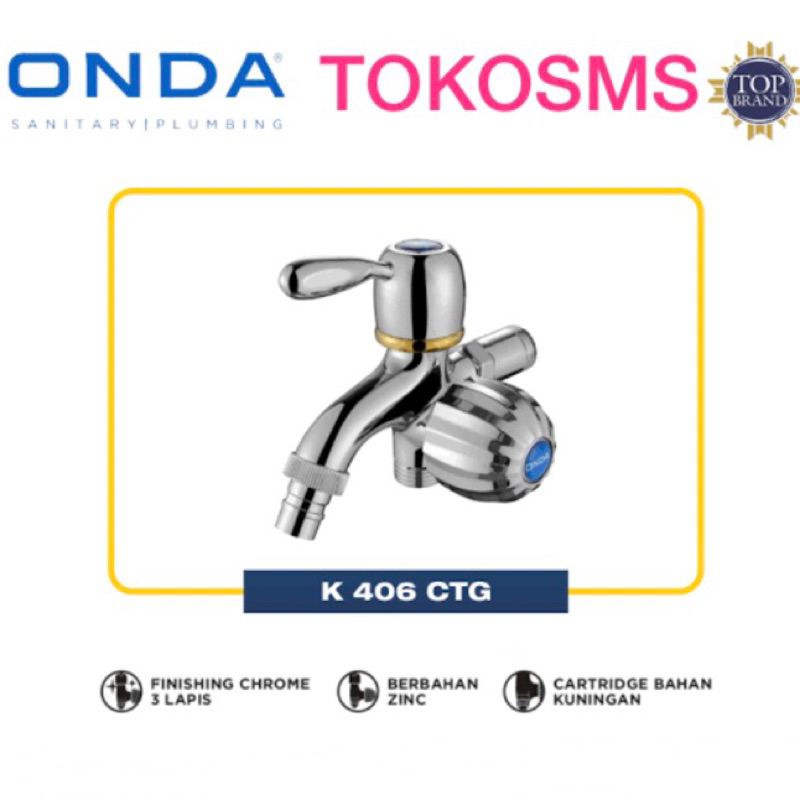 kran cabang ONDA K406CTG shower two way tap kran shower K 406 CTG