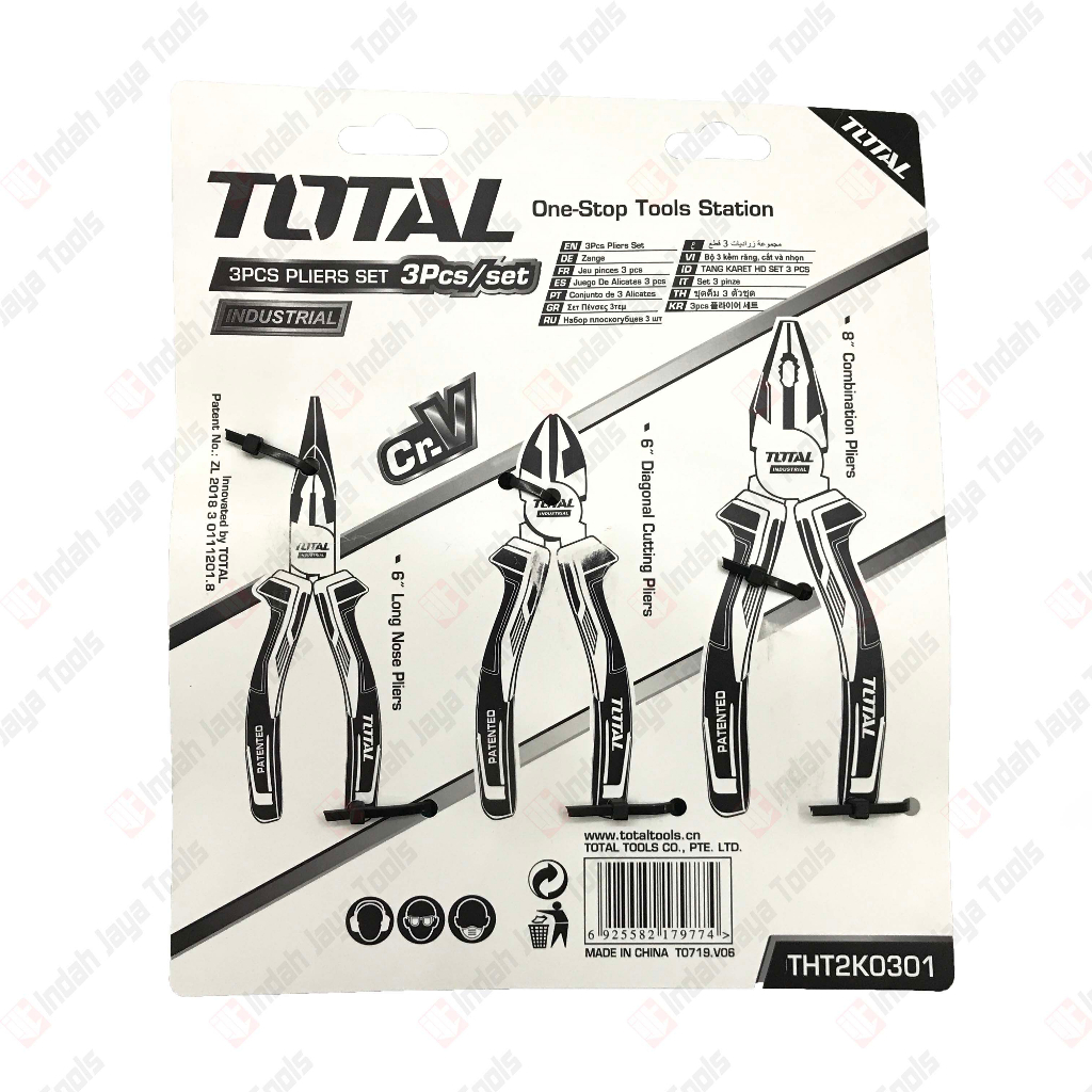 TOTAL THT2K0301 Tang Set 3 Pcs Kombinasi Potong Lancip - Pliers Set