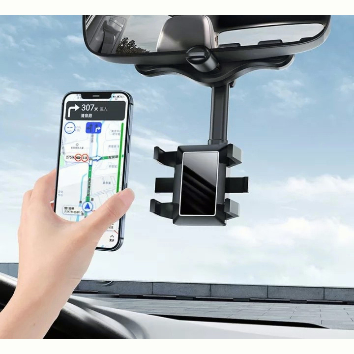 (COD) Phone Holder Mobil Dudukan Ponsel Kaca Spion 360 Derajat Car Phone Bracket 3-7 inch CP