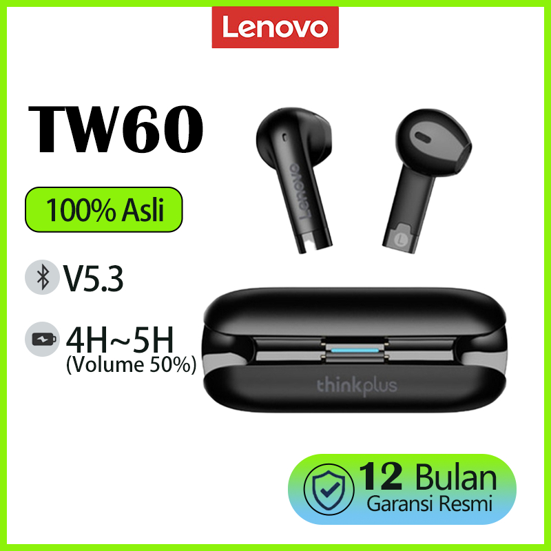 Thinkplus Lenovo TW60 True Wireless Bluetooth Earphone Headphone Headset TWS-V5.3