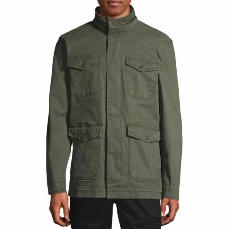 George Twill Parka Hooded Utility  Jacket  Army