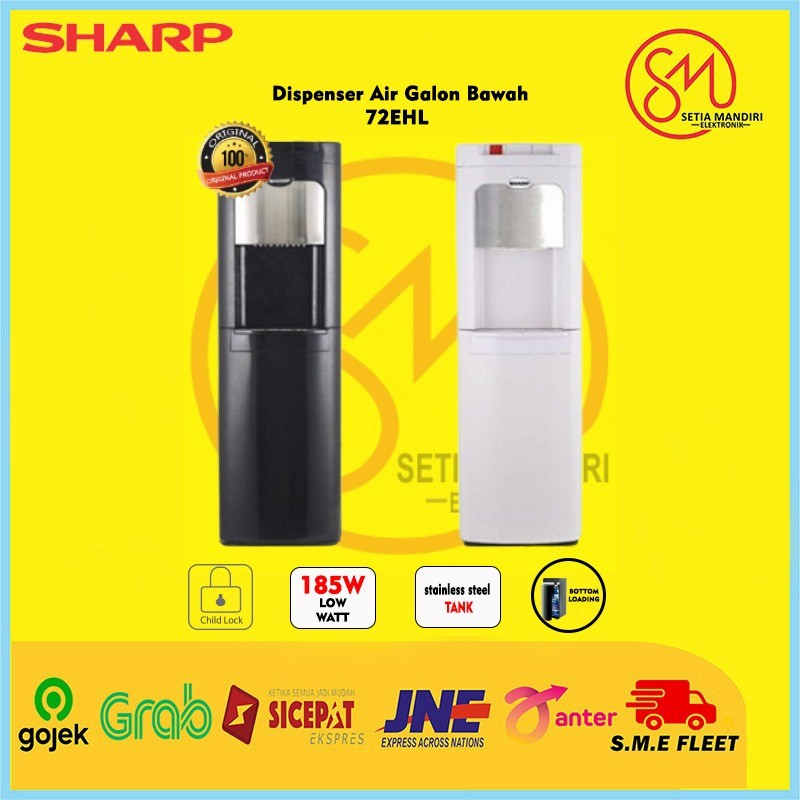 Sharp SWD-72EHL-BK/WH Dispenser Air Standing 3 Suhu Hitam/Putih