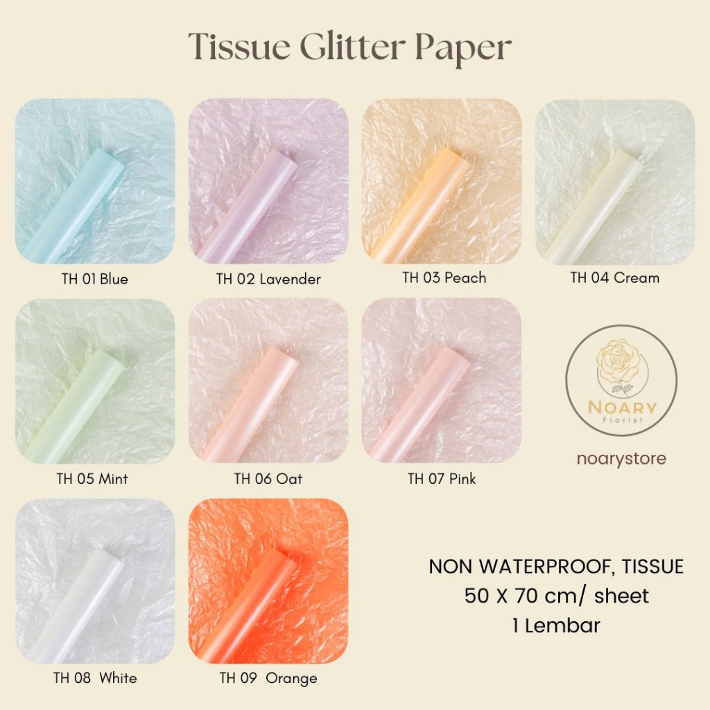 Tissue Glitter Paper  / Cotton Roll / Kain Roll / Tissue Paper / Kain tisu / Kain Katun / Kain Bunga / Kain Pembungkus Bunga / Cotton Flower / Bouquet / Roll Flower / Tille wrapping / Mesh Roll