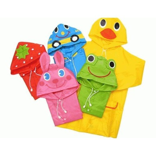 STV Jas Hujan Anak Funny Raincoat Motif Lucu Bahan Polyester