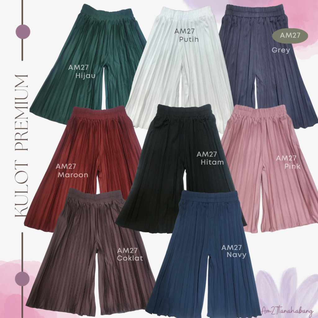 Kulot Plisket Anak 1-12 tahun -Remaja-Dewasa Polos PREMIUMe HYGET SUPER