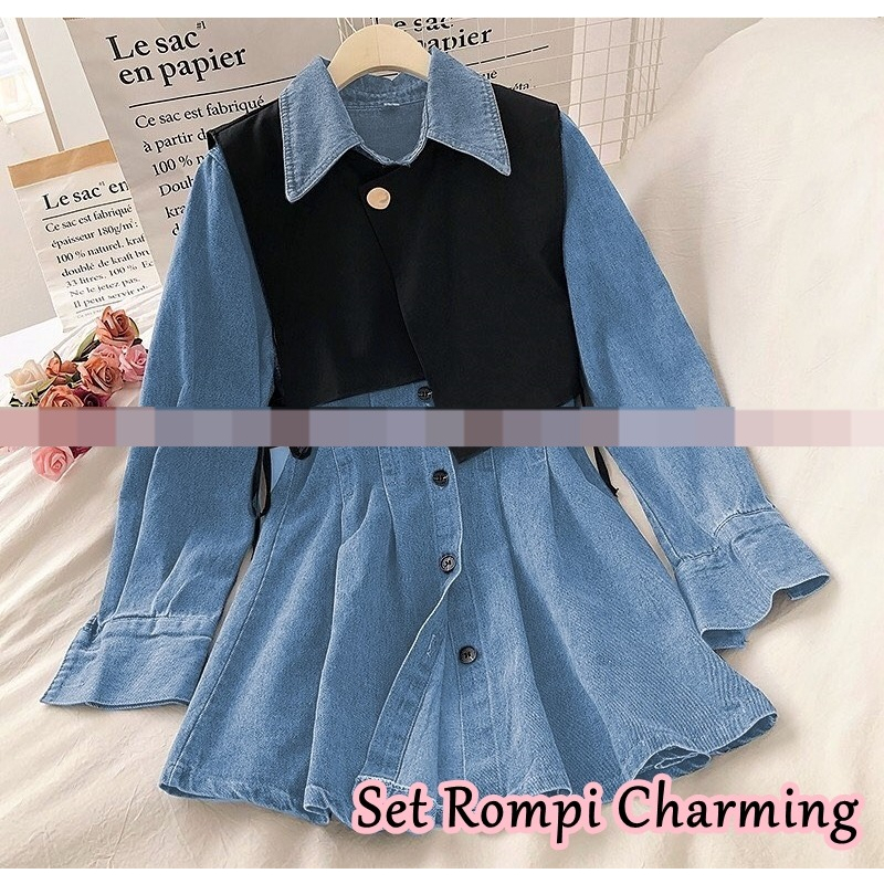 KALANTHA FASHION Set Rompi Arabella (Bukan Jeans) Fashion Wanita Model Kemeja Terbaru