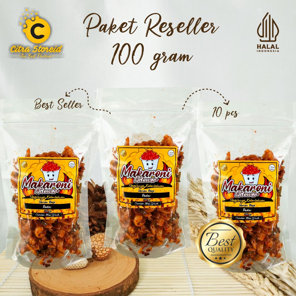 

PAKET RESELLER MAKARONI NDOWER EXTRA PEDAS BANTET DAUN JERUK BUMBU BASAH HOMEMADE CEMILAN VIRAL KEKINIAN MURAH SEHAT MAKANAN RINGAN KEMASAN 100GR 10PCS