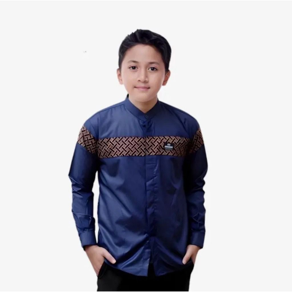 Baju Koko anak  Kombinasi Batik kobata