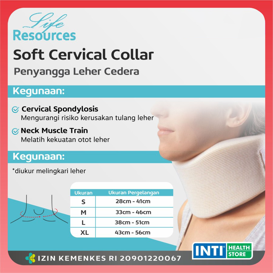 Life Resources | Soft Cervical Collar | Penyangga Leher | Cidera Leher