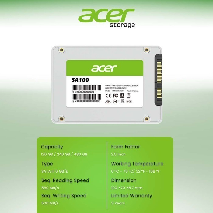 SSD ACER SA100 240GB RESMI